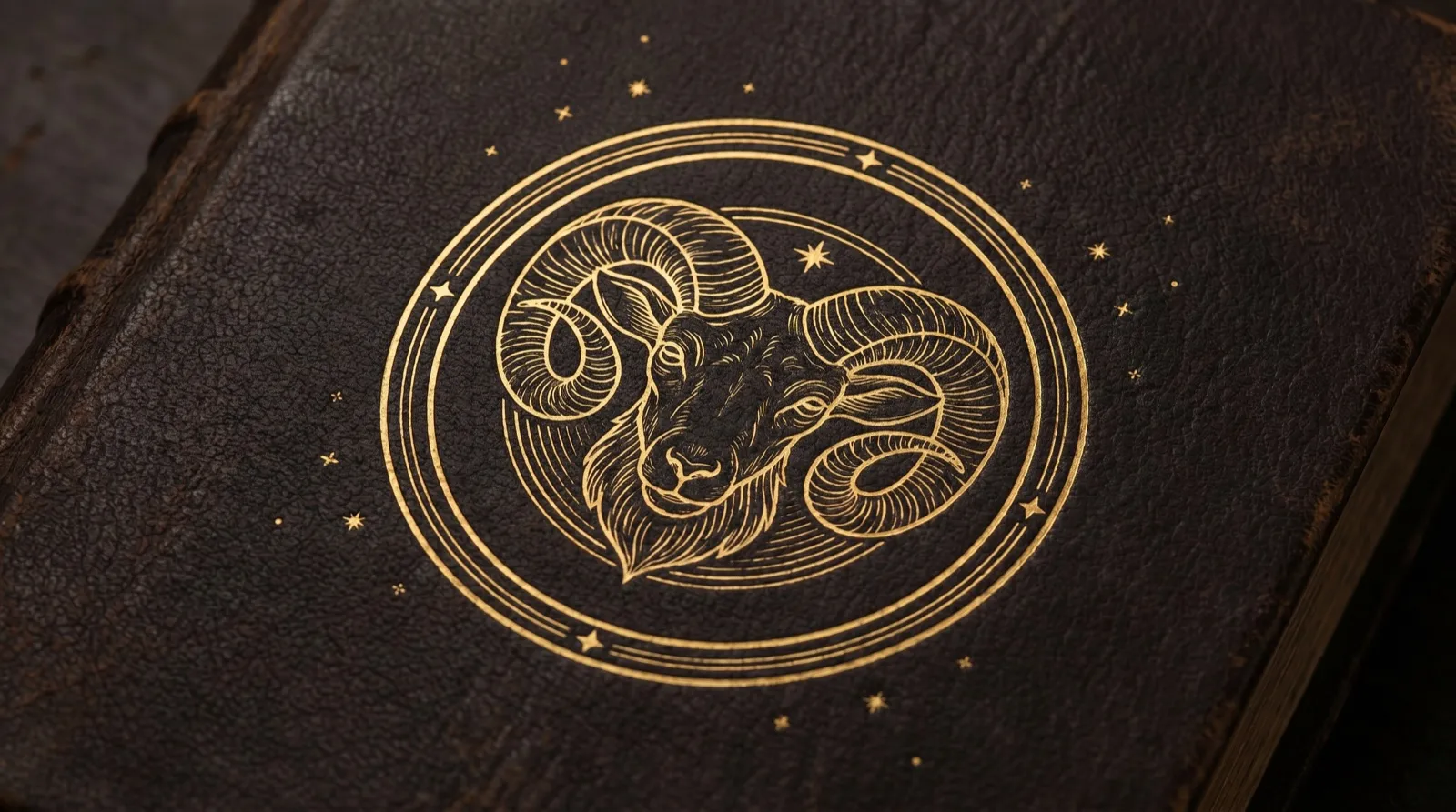 Aries — engraved gold emblem