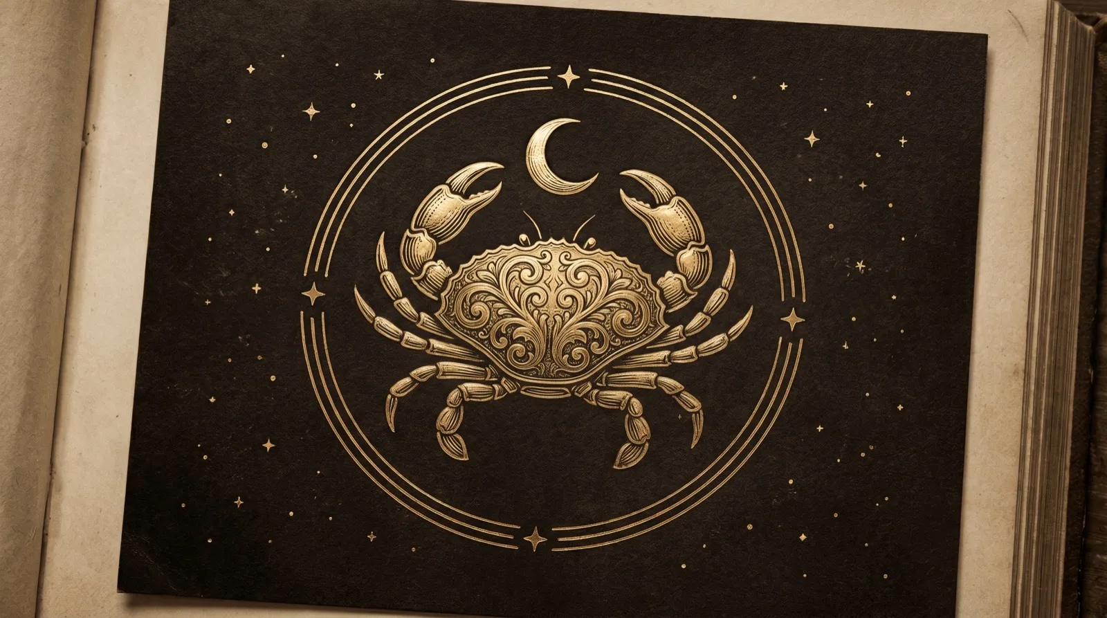 Cancer — engraved gold emblem