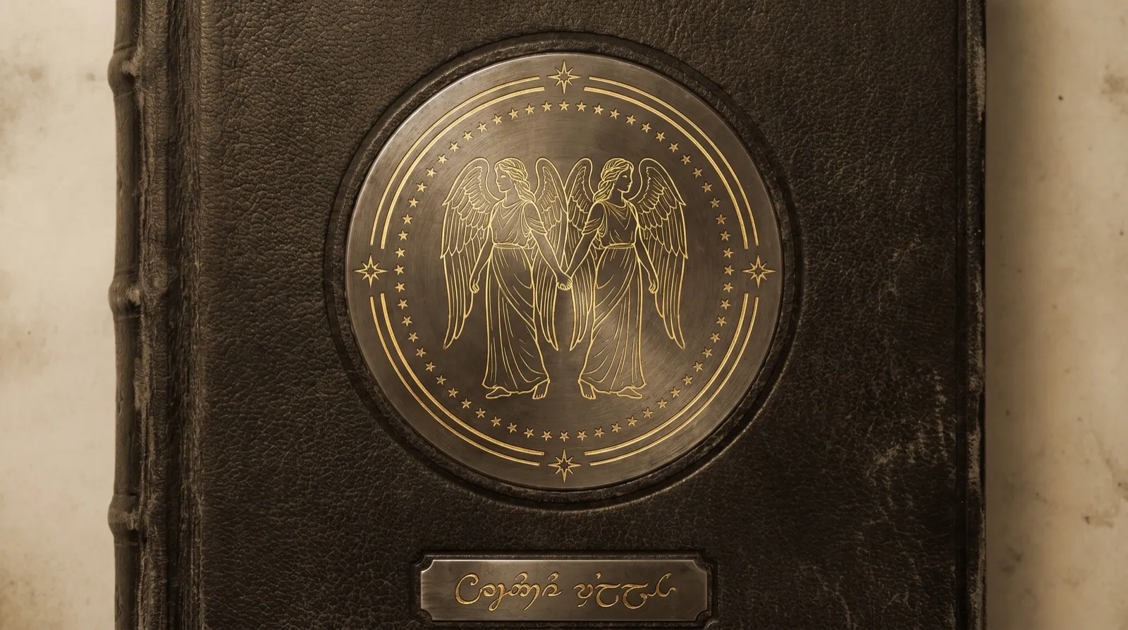 Gemini — engraved gold emblem