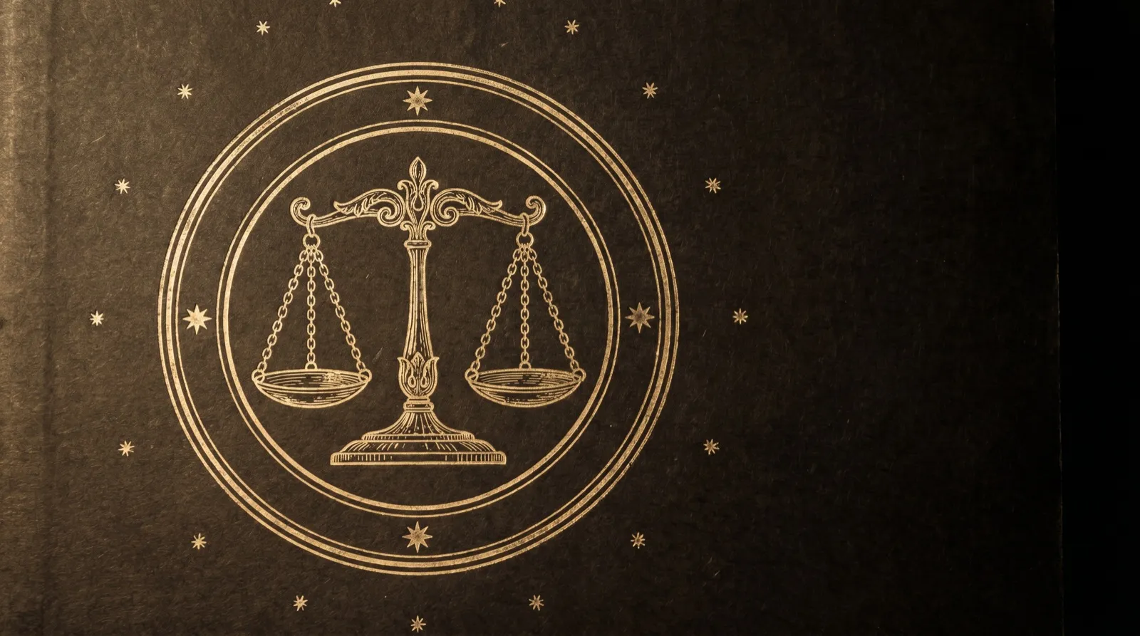 Libra — engraved gold emblem