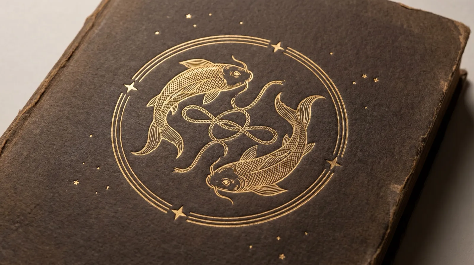 Pisces — engraved gold emblem