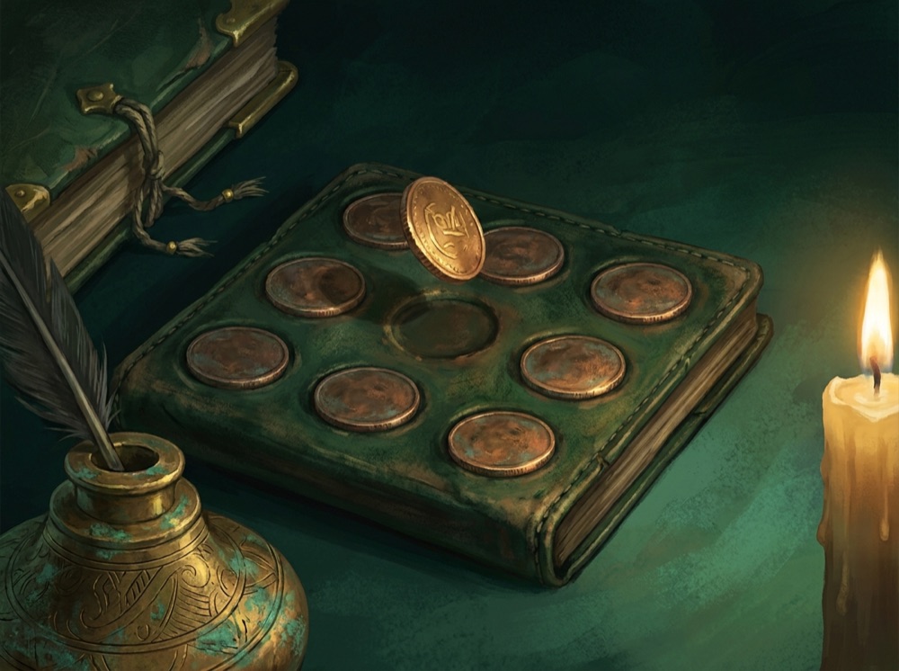 The Counting House — an illustrated wealth reading-room scene